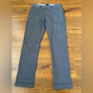 14th & Union Mens Flat Front Slim Fit Chino Pants Gray Size 32x32 Casual Busines